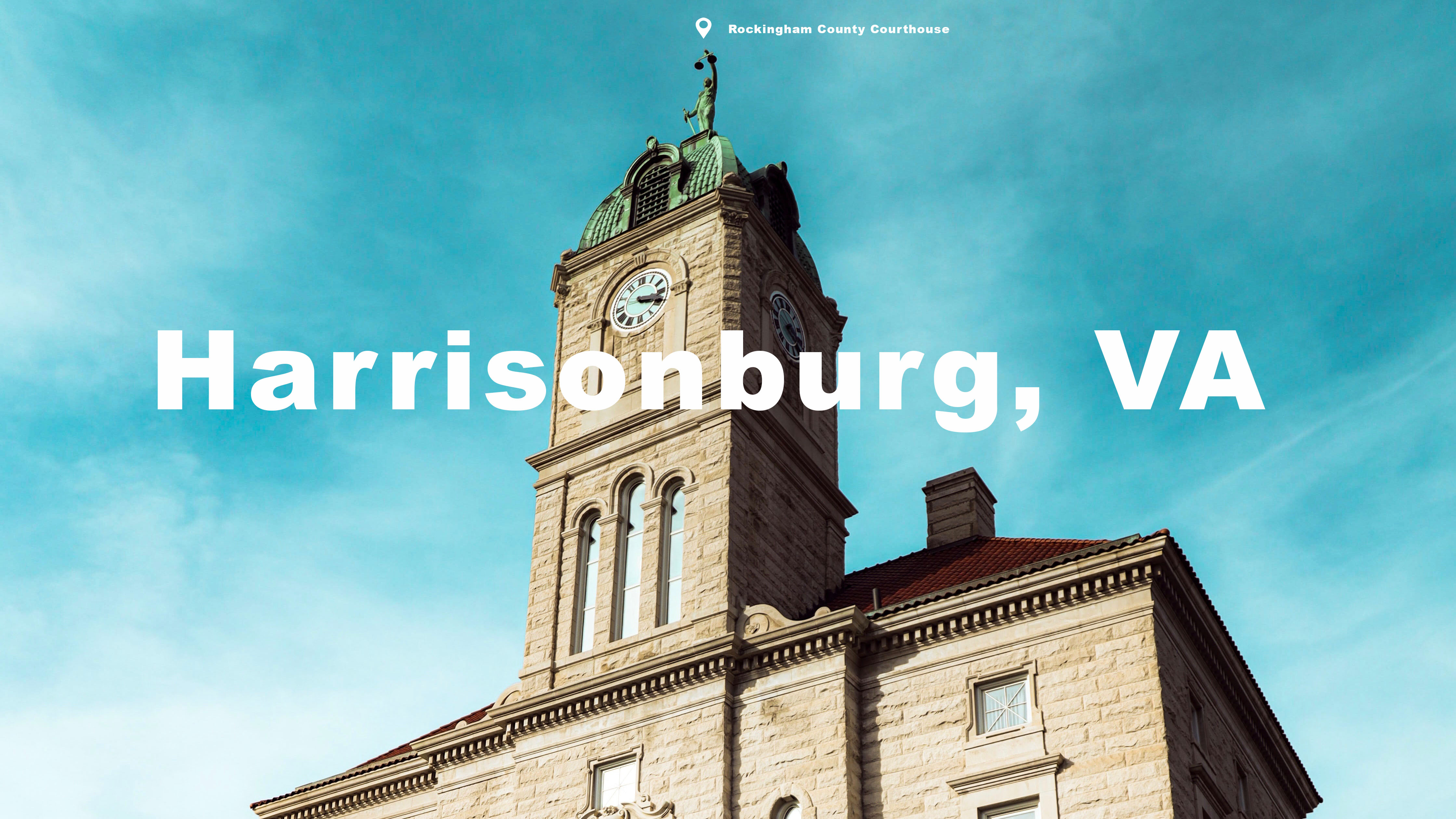 Upper portion of the Harrisonburg Rockingham County courthouse.